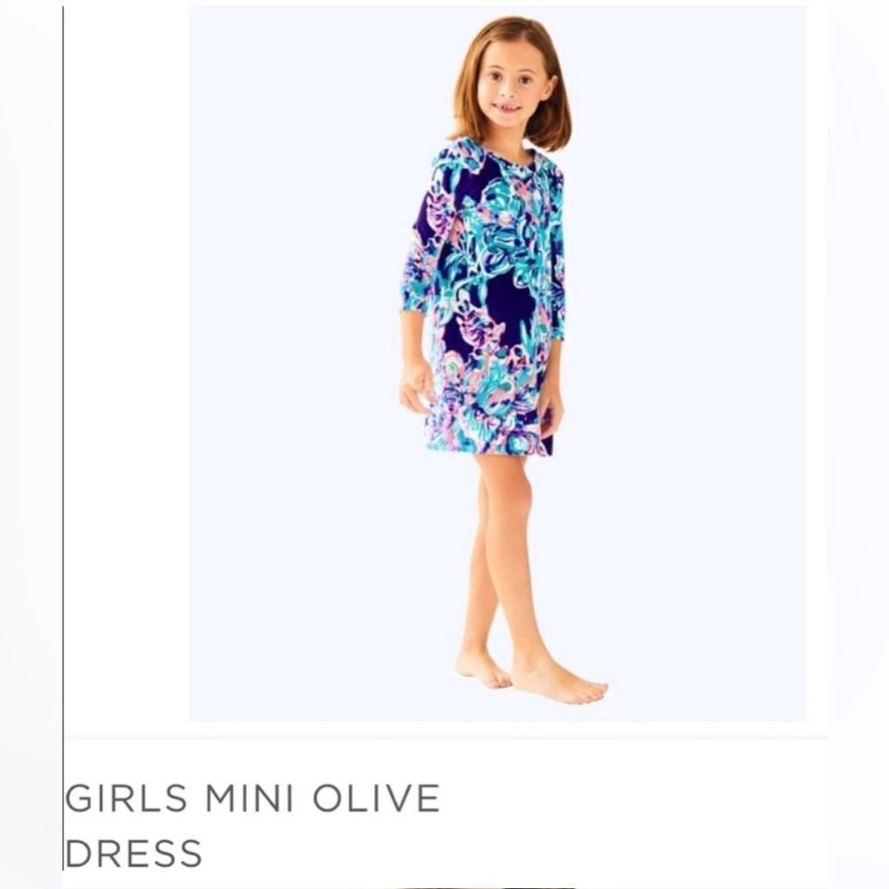 Lilly Pulitzer Mini Olive Luxe Velour Dress All Caught Up- Size Large (8/10)